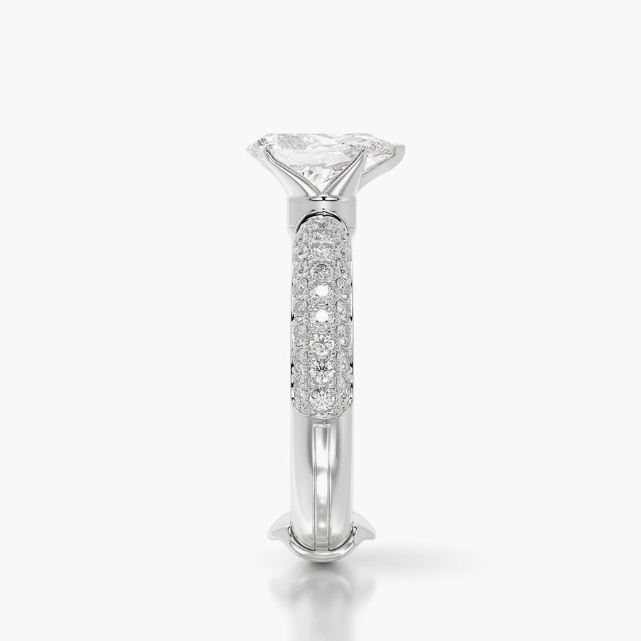 Pave Dome TRing & Pear Fantasy 1.0ct