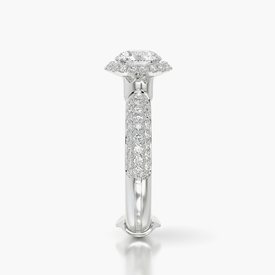 Pave Dome TRing & Round Halo 1.0ct