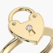 Classic TRing & Charm The heart lock