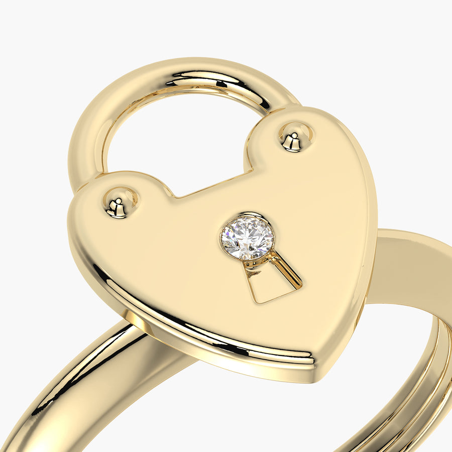 Classic TRing & Charm The heart lock