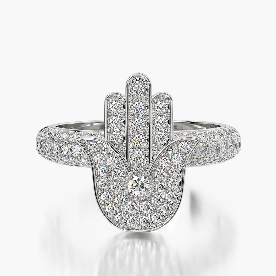 Pave Dome TRing & Charm Hand