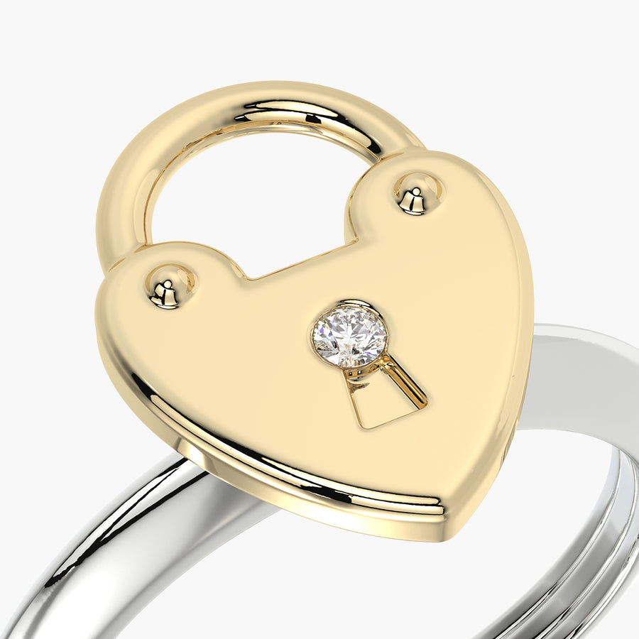 Classic TRing & Charm The heart lock