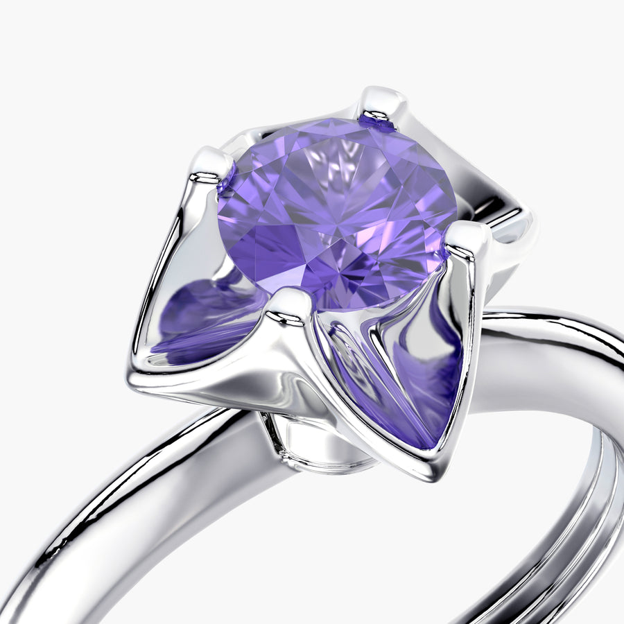 Classic TRing & Charm Tanzanite flower