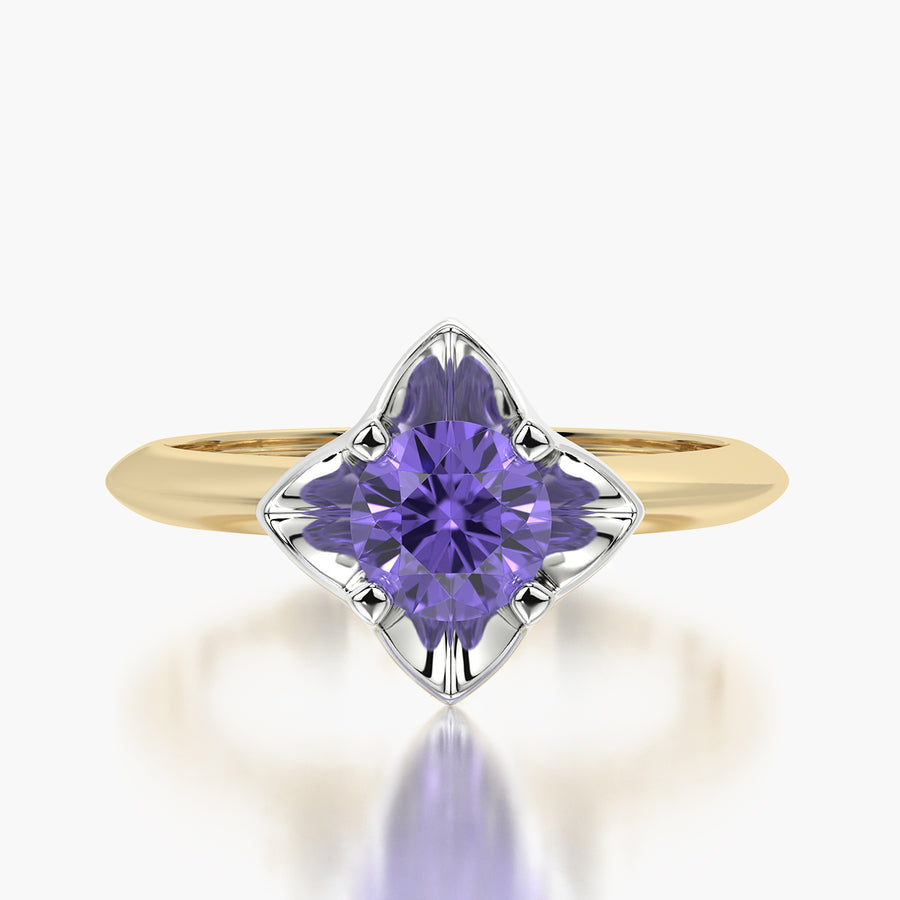 Classic TRing & Charm The Tanzanite flower