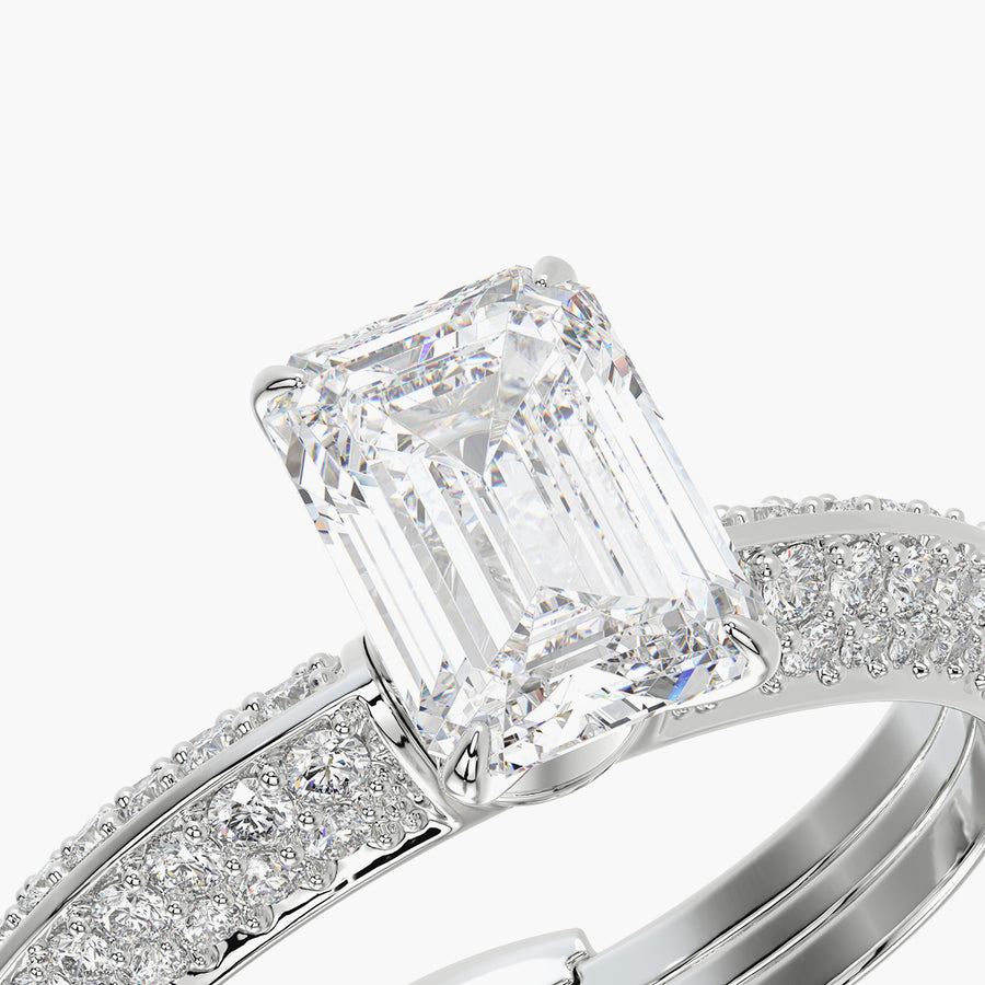 Pave TRing & Emerald Classic 1.0ct