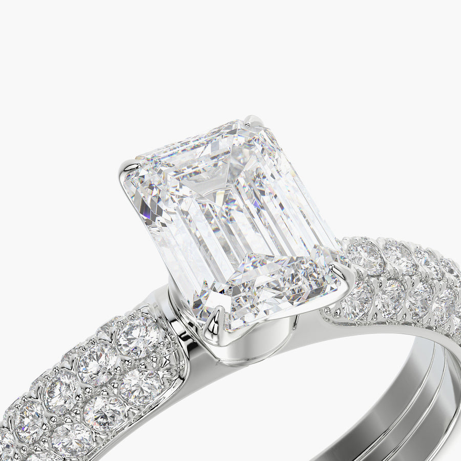 Pave Dome TRing & Emerald Classic 1.0ct