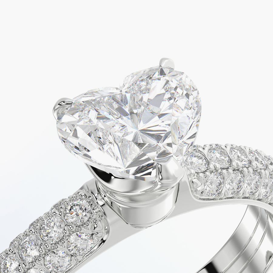 Pave Dome TRing & Heart Fantasy 1.0ct