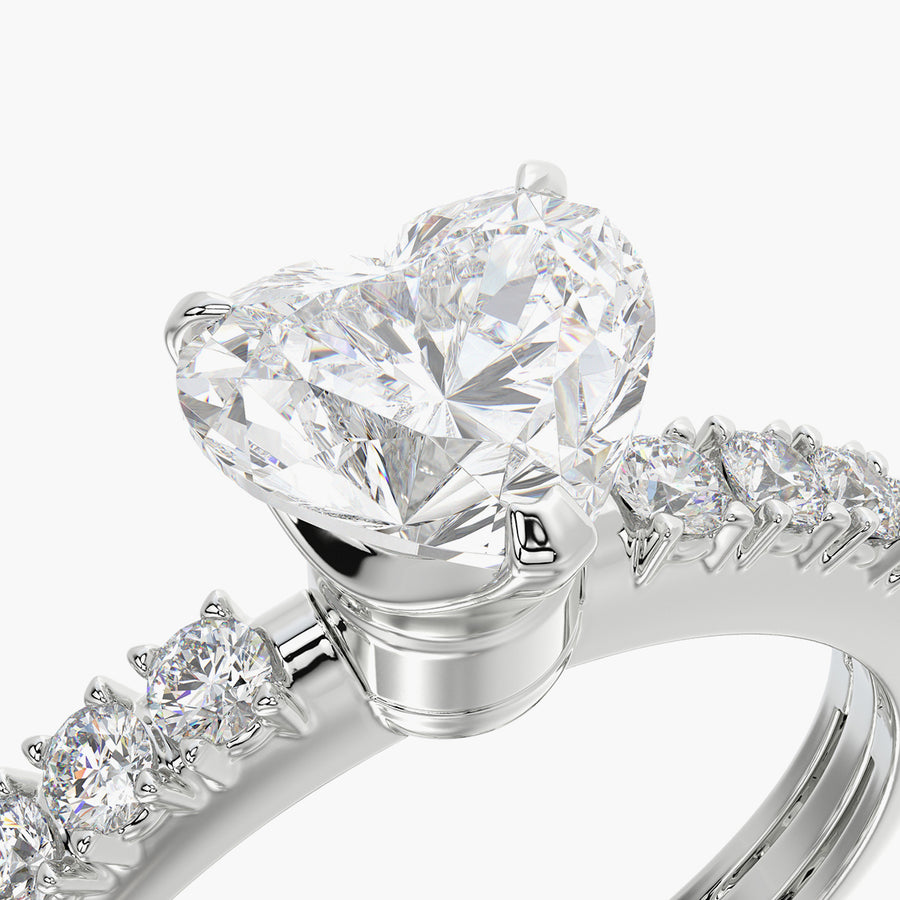 Side Stone TRing & Heart Fantasy 1.0ct