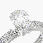 Side Stone TRing & Pear Fantasy 1.0ct