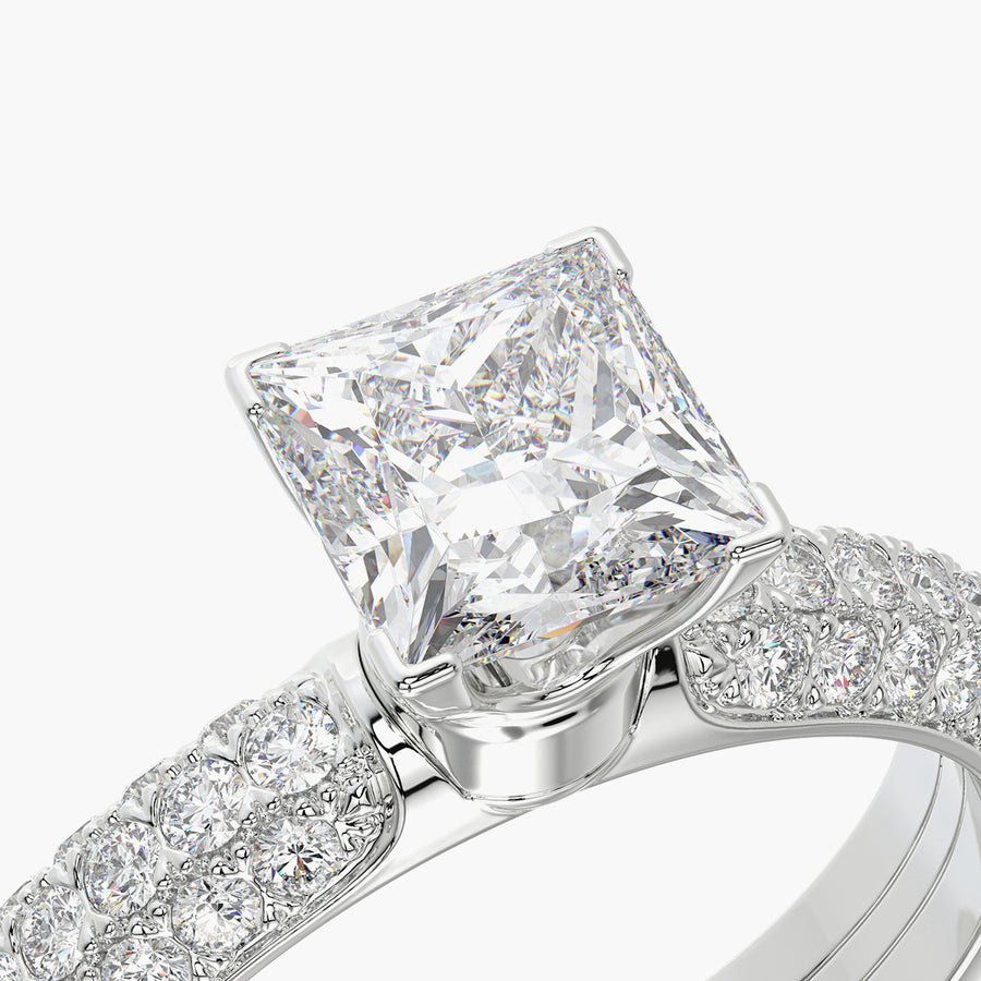 Pave Dome TRing & Princess Fantasy 1.0ct