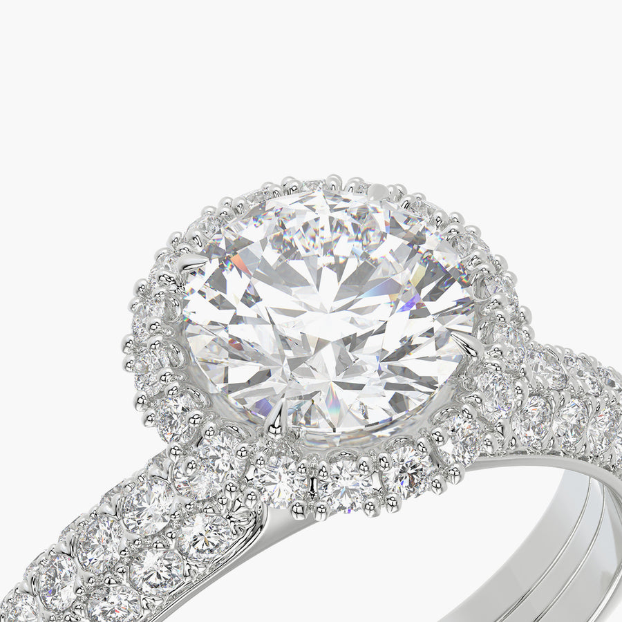 Pave Dome TRing & Round Halo 1.0ct
