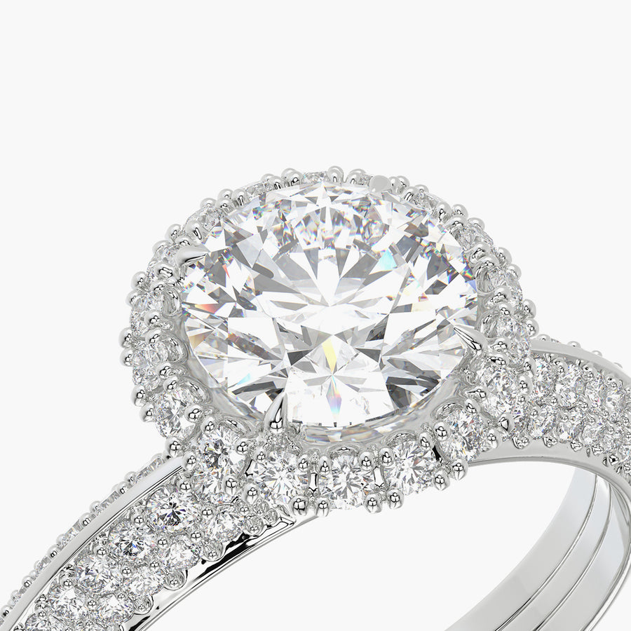 Pave TRing & Round Halo 1.0ct