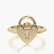 Classic TRing & Charm The heart lock