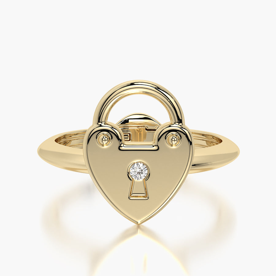 Classic TRing & Charm The heart lock