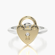 Classic TRing & Charm The heart lock