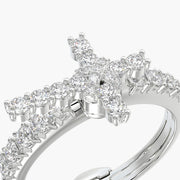 Side Stone TRing & Charm Amulet Cross