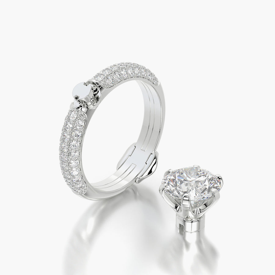 Pave Dome TRing & Classic Six 2.0ct