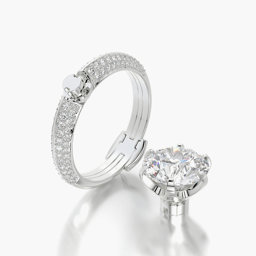 Pave TRing & Classic Six 3.0ct