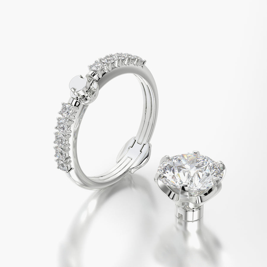 Side Stone TRing & Classic Six 3.0ct