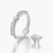 Side Stone TRing & Emerald Classic 1.0ct
