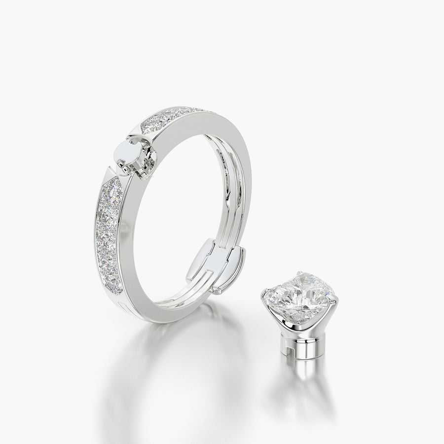 Channel Set TRing & Heart Fantasy 1.0ct