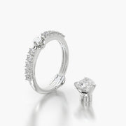 Side Stone TRing & Heart Fantasy 1.0ct