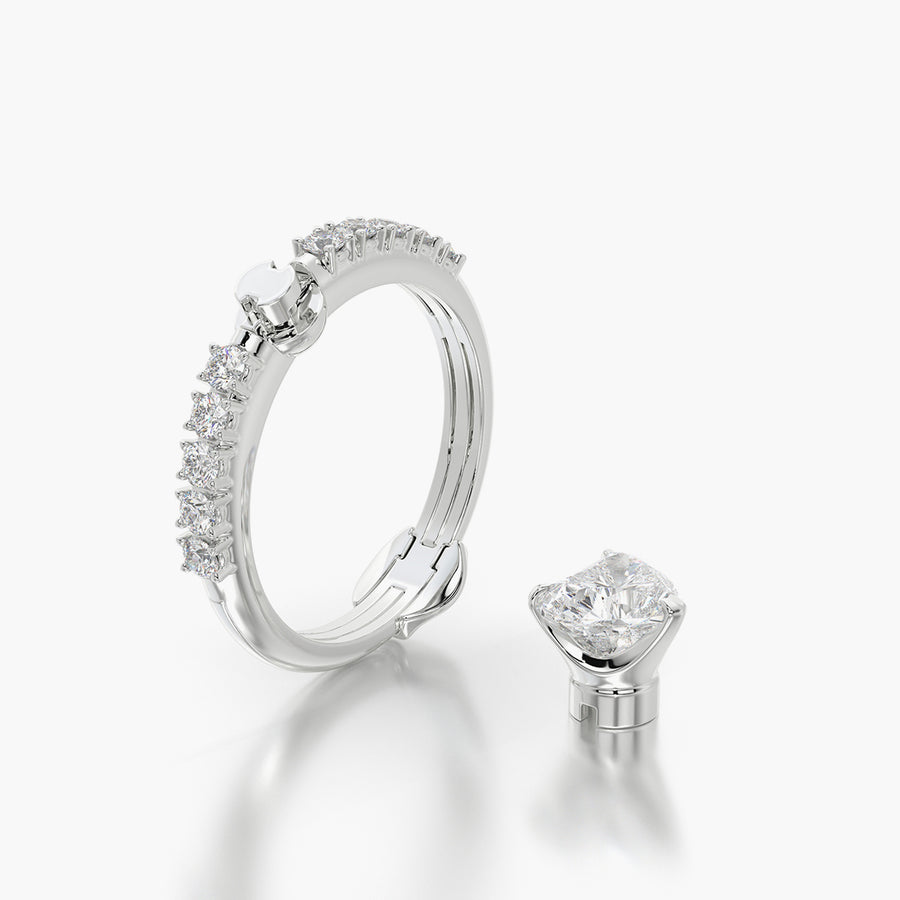Side Stone TRing & Heart Fantasy 1.0ct