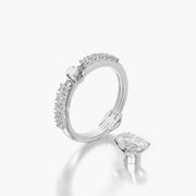Side Stone TRing & Oval Classic 1.0ct