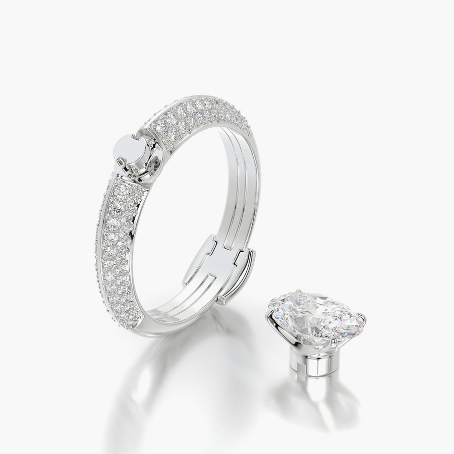 Pave TRing & Oval Classic 1.0ct