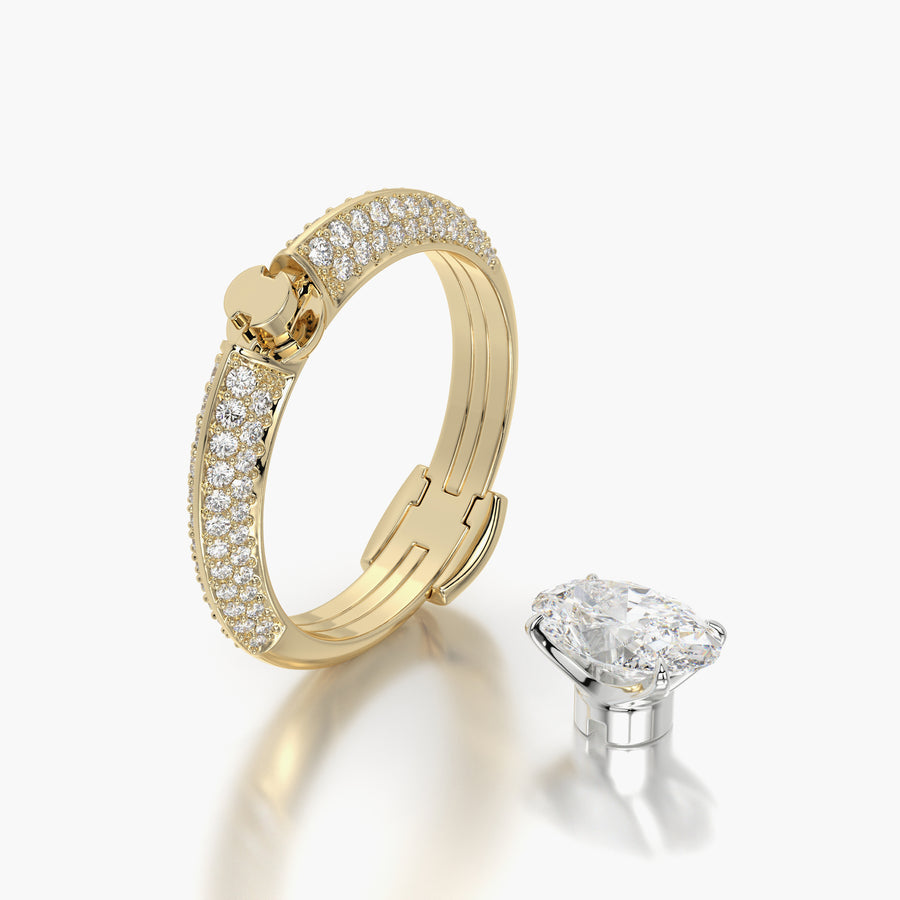 Pave TRing & Oval Classic 1.0ct
