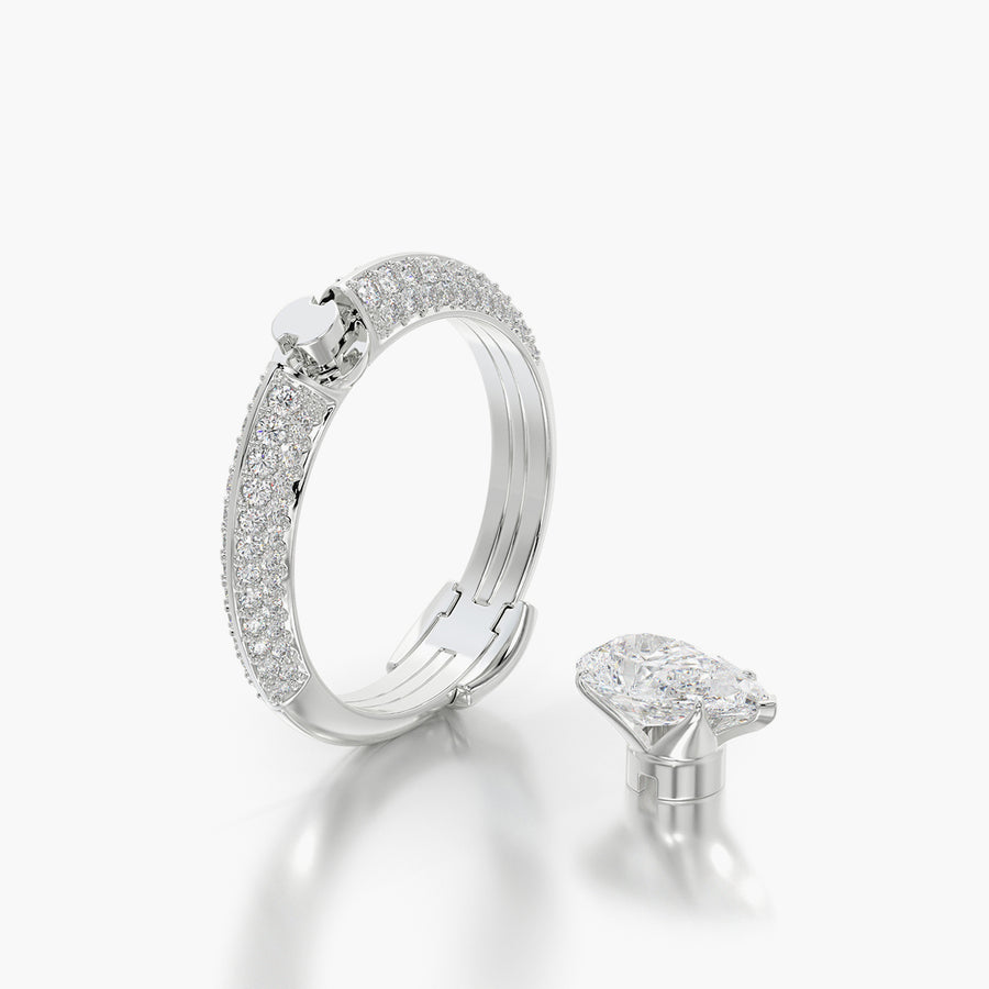 Pave TRing & Pear Fantasy 1.0ct