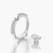 Side Stone TRing & Pear Fantasy 1.0ct