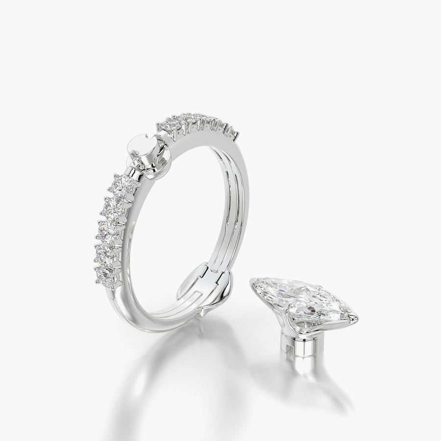 Side Stone TRing & Marquise Fantasy 1.0ct