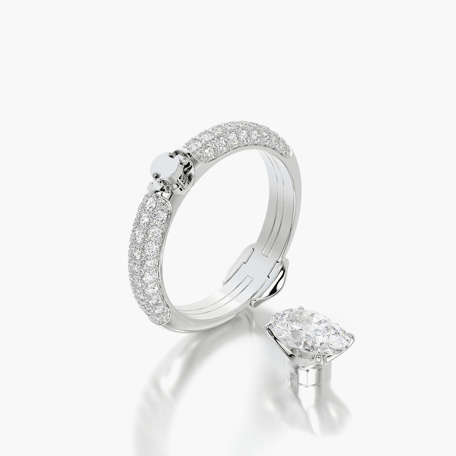 Pave Dome TRing & Oval Classic 1.0ct