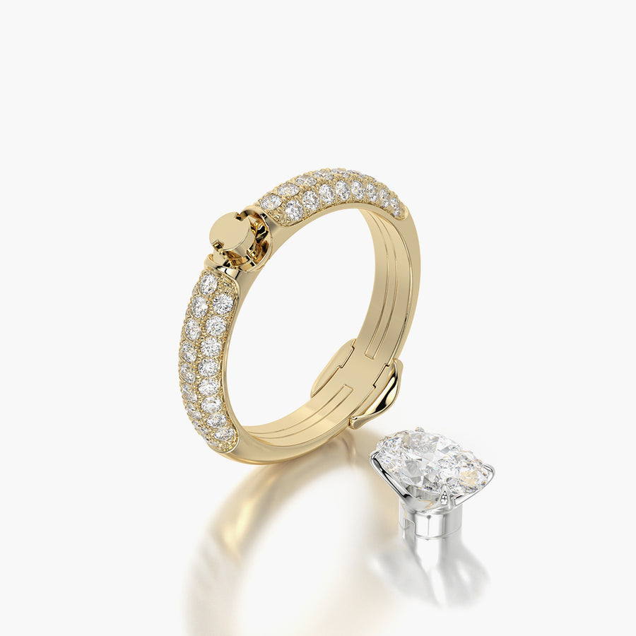 Pave Dome TRing & Oval Classic 1.0ct