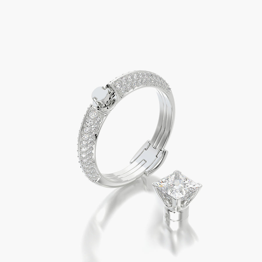 Pave TRing & Princess Fantasy 1.0ct