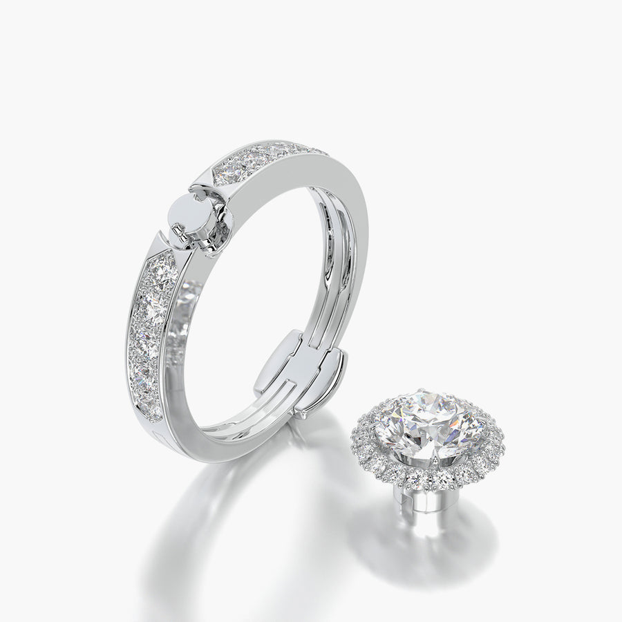 Channel Set TRing & Round Halo 1.0ct