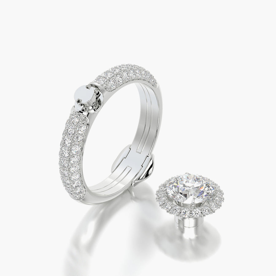 Pave Dome TRing & Round Halo 1.0ct
