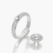 Pave TRing & Round Halo 1.0ct