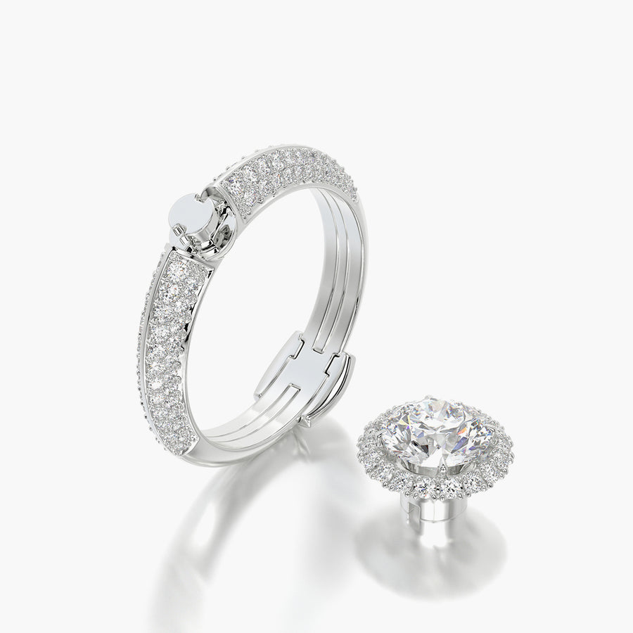 Pave TRing & Round Halo 1.0ct