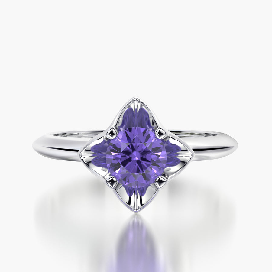 Classic TRing & Charm Tanzanite flower