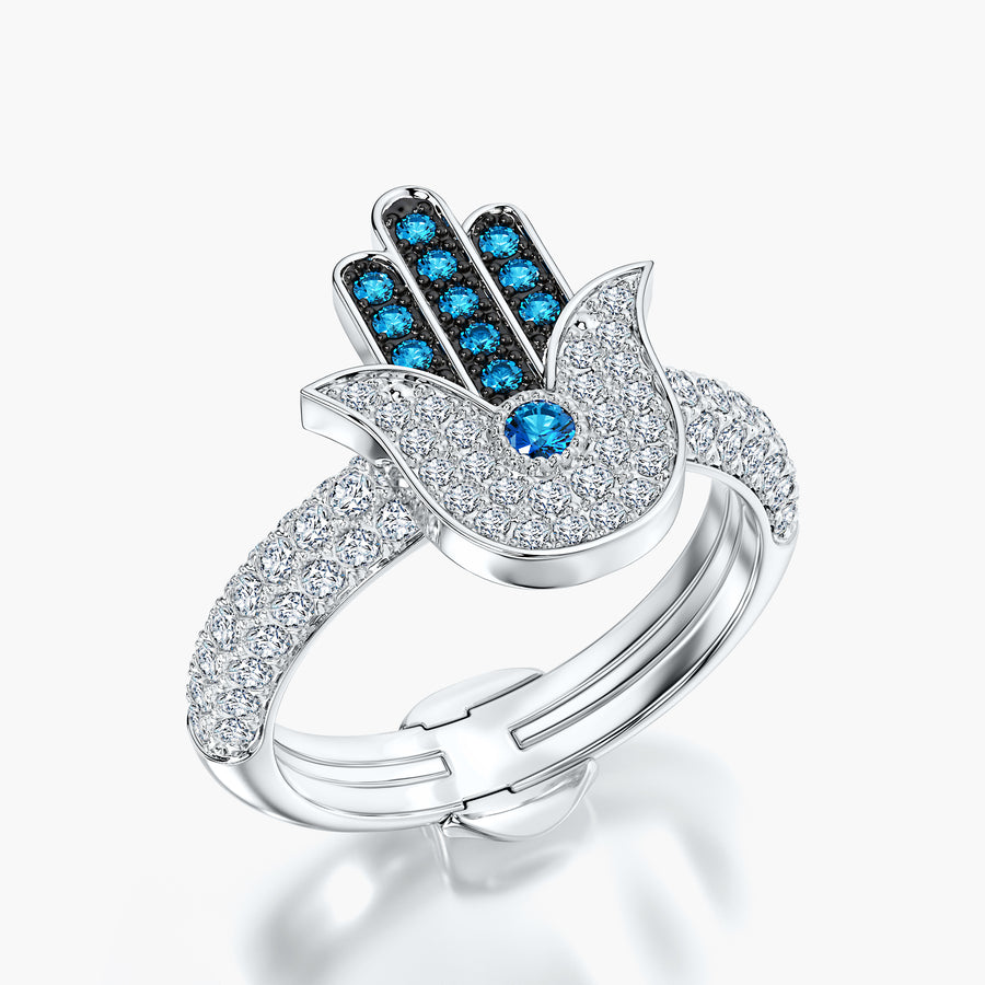 Pave Dome TRing & Charm Hand