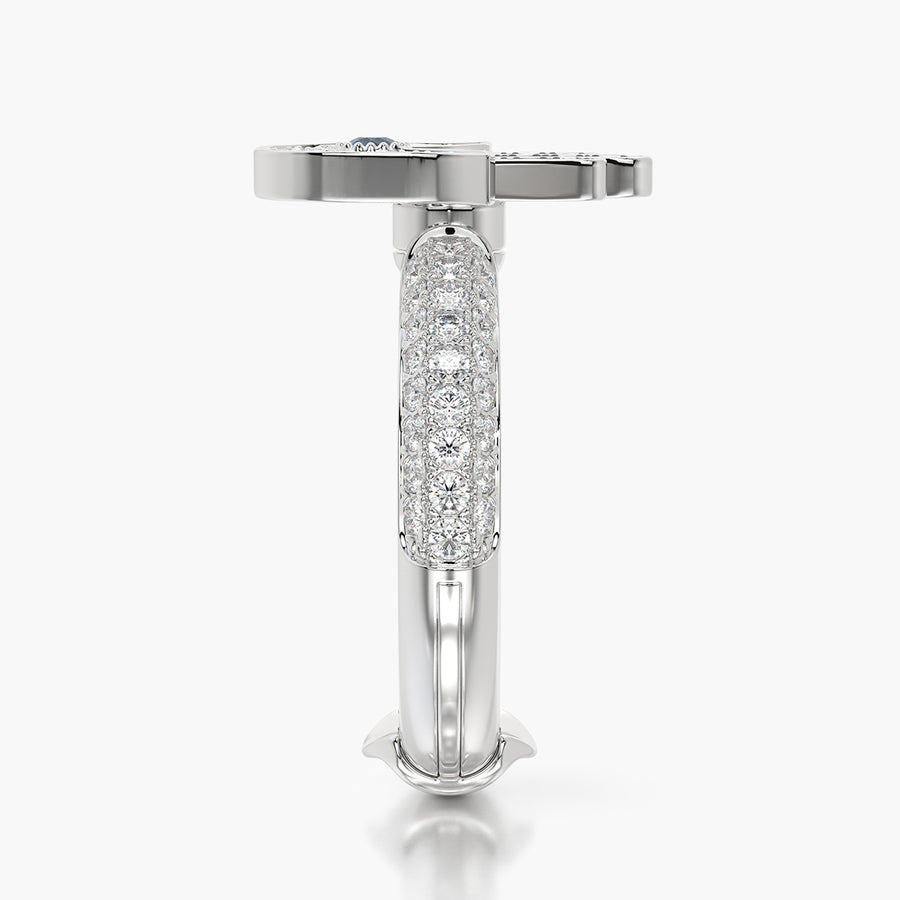 Pave Dome TRing & Charm Hand