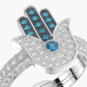 Pave Dome TRing & Charm Hand