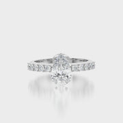 Side Stone TRing & Pear Fantasy 1.0ct