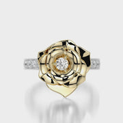 Channel Set TRing & Charm Yellow Rose