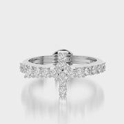 Side Stone TRing & Charm Amulet Cross