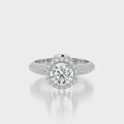 Pave TRing & Round Halo 1.0ct