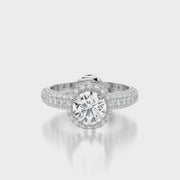 Pave Dome TRing & Round Halo 1.0ct