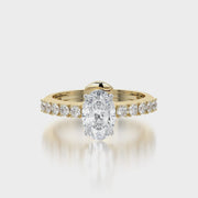 Side Stone TRing & Oval Classic 1.0ct